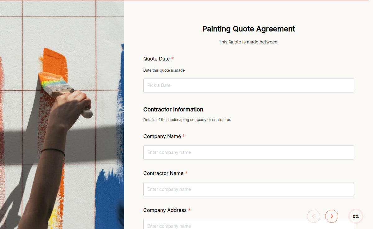 Painting Quote Agreement