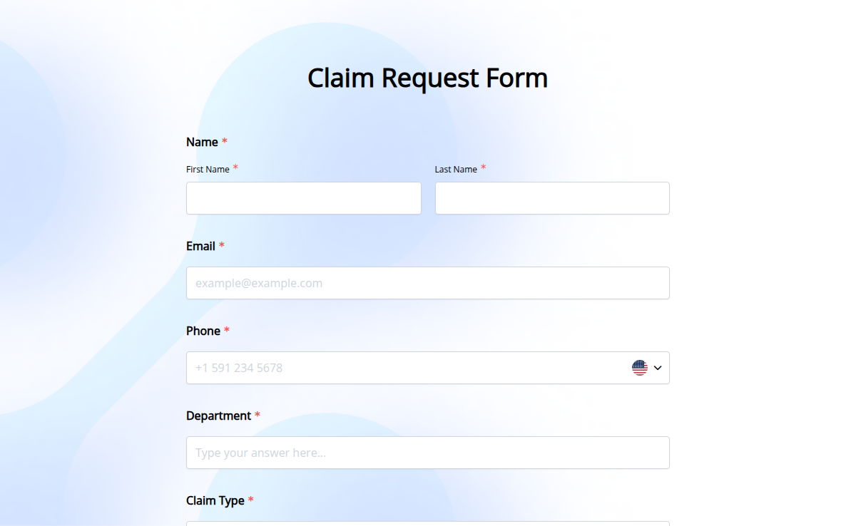 Claim Request Form