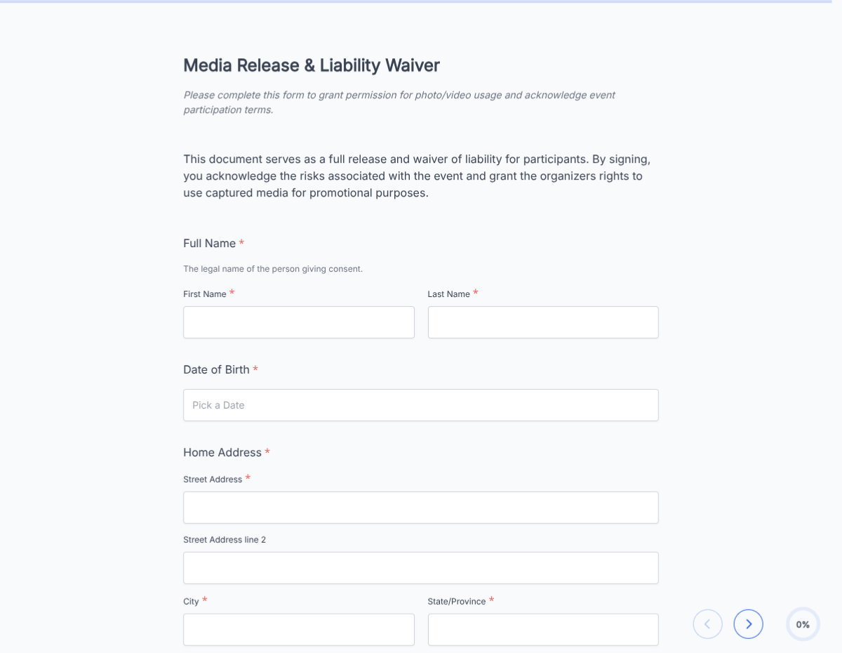 Event Waiver & Media Release Form