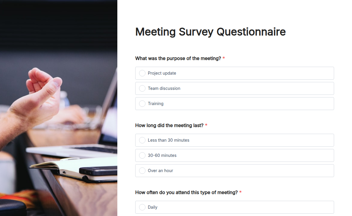 Meeting Survey Questionnaire