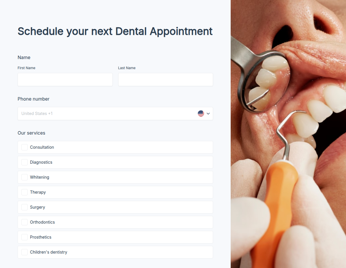 Dental Appointment Booking Form