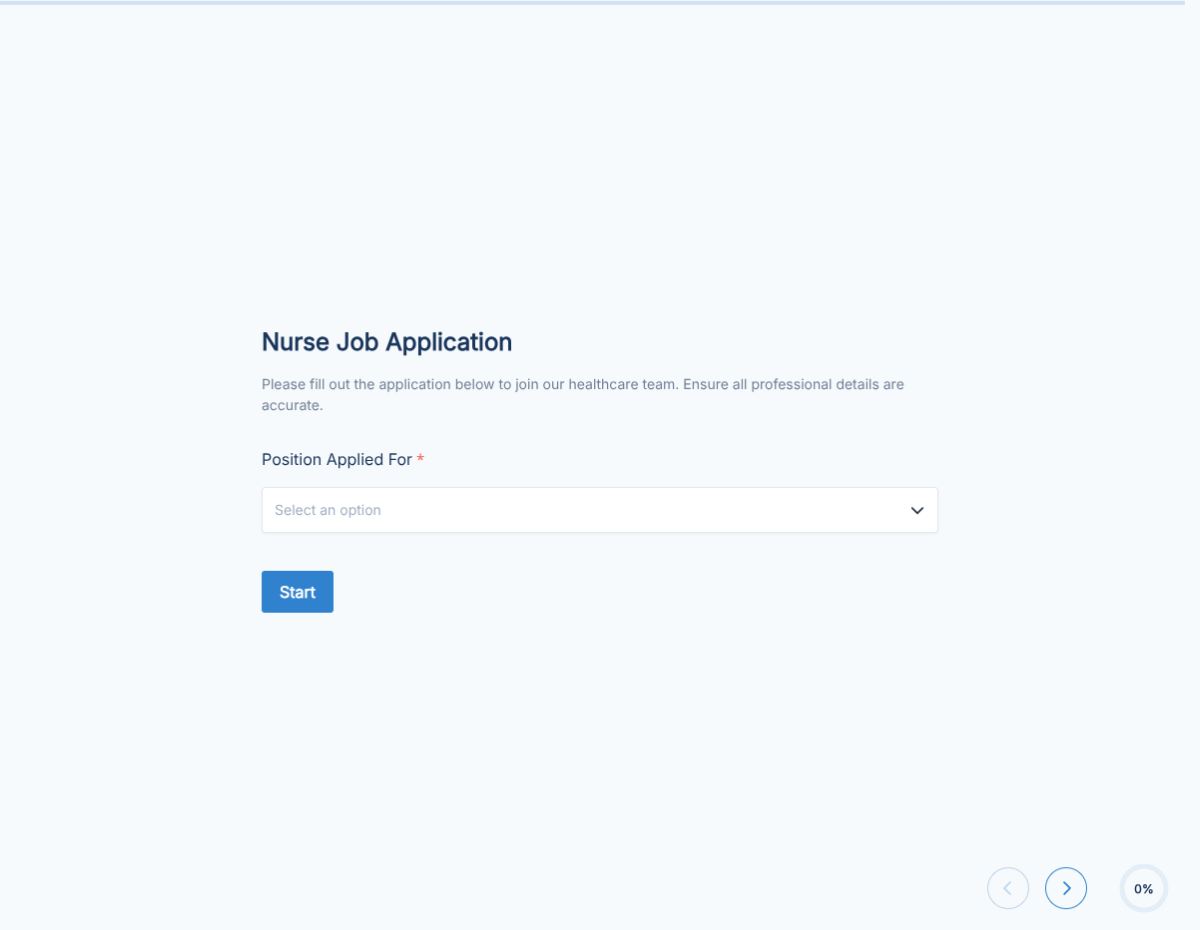 Nurse Job Application Form