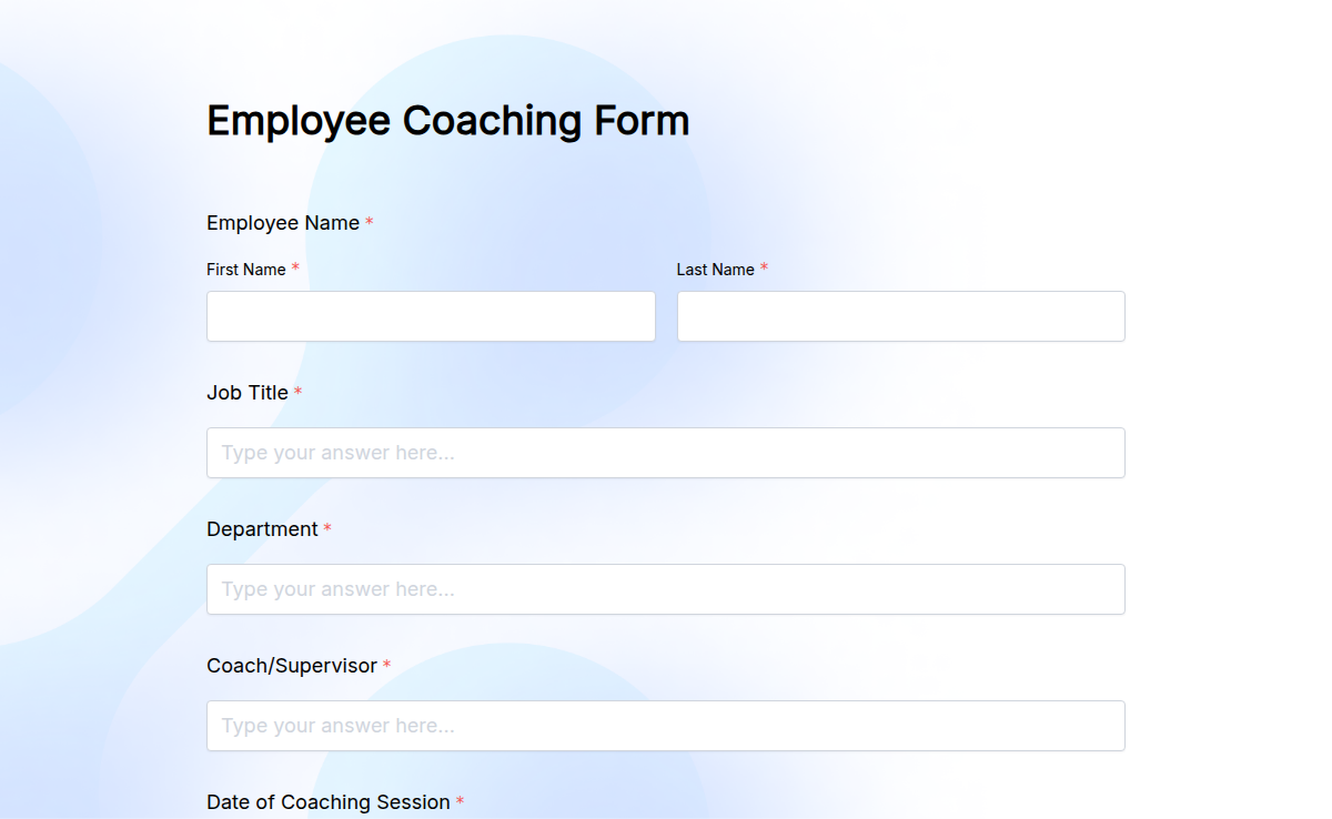 Employee Coaching Form
