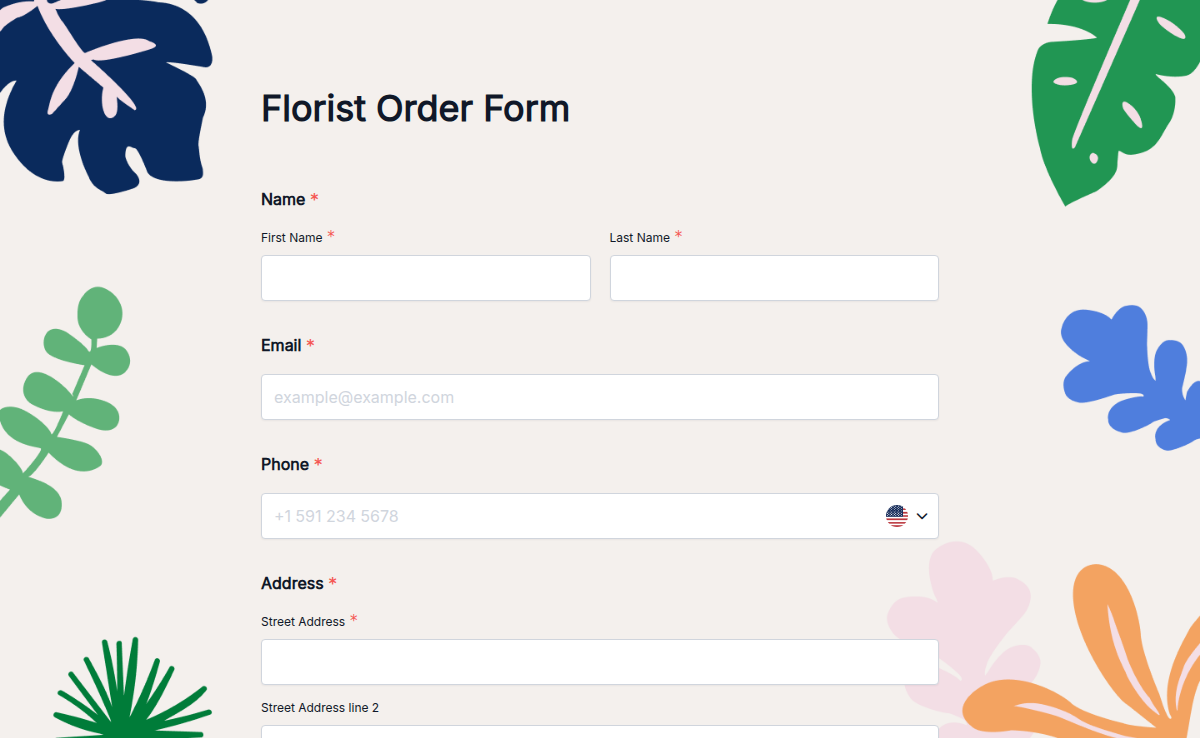 Florist Order Form